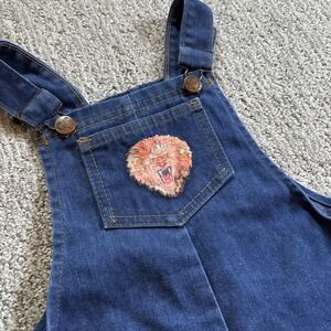 VTG‎ Billy The Kid Jean Overalls Toddler 4T Snaps Lion